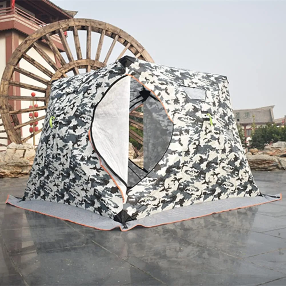 5-8 Person Winter Ice Fishing Tent Large Winter Ice Fishing Tent Warm Camping Tourist Tent, 240 * 240 * 190cm (Camouflage 5~8 People) (Camouflage 5~8 People)