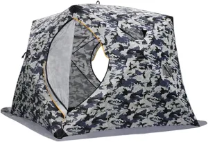 5-8 Person Winter Ice Fishing Tent Large Winter Ice Fishing Tent Warm Camping Tourist Tent, 240 * 240 * 190cm (Camouflage 5~8 People) (Camouflage 5~8 People)