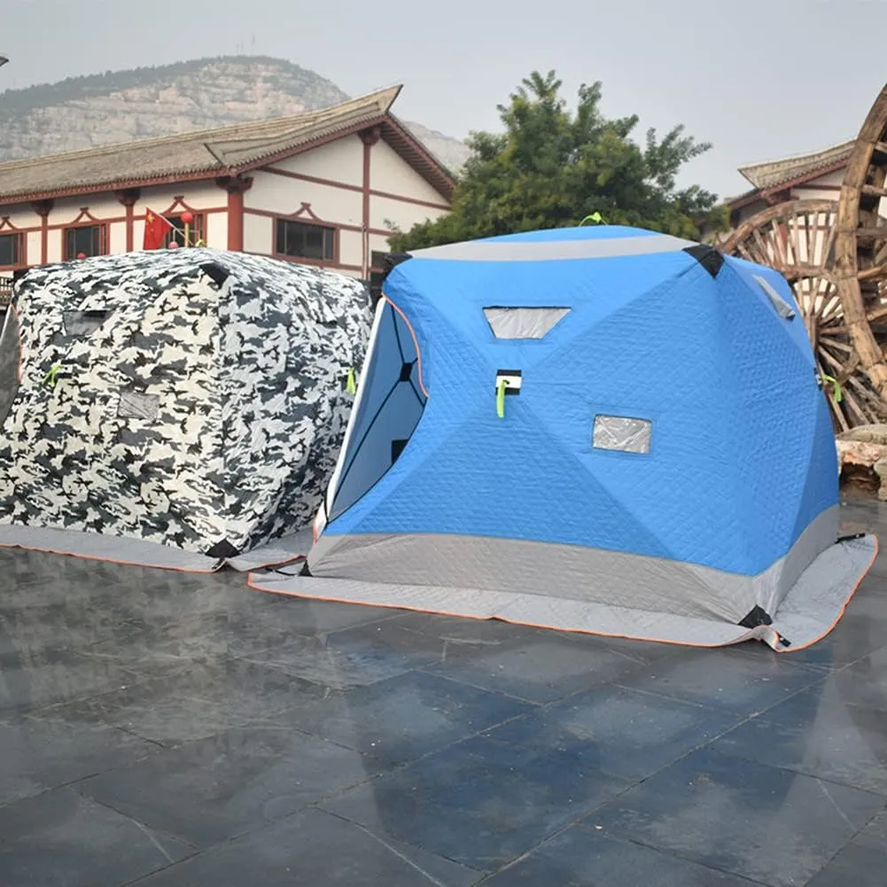 5-8 Person Winter Ice Fishing Tent Large Winter Ice Fishing Tent Warm Camping Tourist Tent, 240 * 240 * 190cm (Camouflage 5~8 People) (Camouflage 5~8 People)