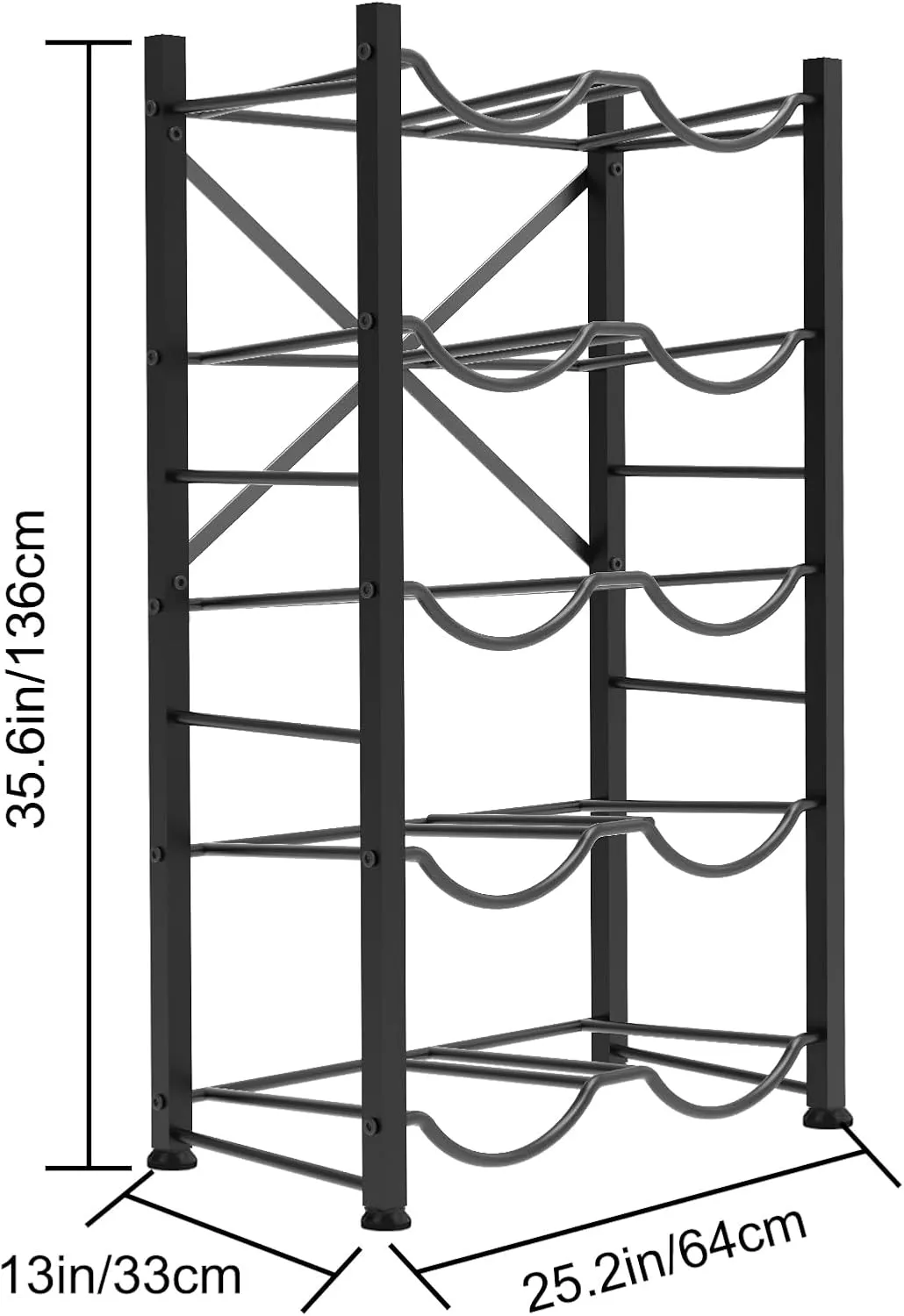 5 Gallon Water Jug Holder, 5-Tier Heavy Duty Water Bottle Rack for 10 Bottles, Reinforced Carbon Steel 5 Gallon Water Bottle Holder for Office, Family, Garages, Restaurant Gym