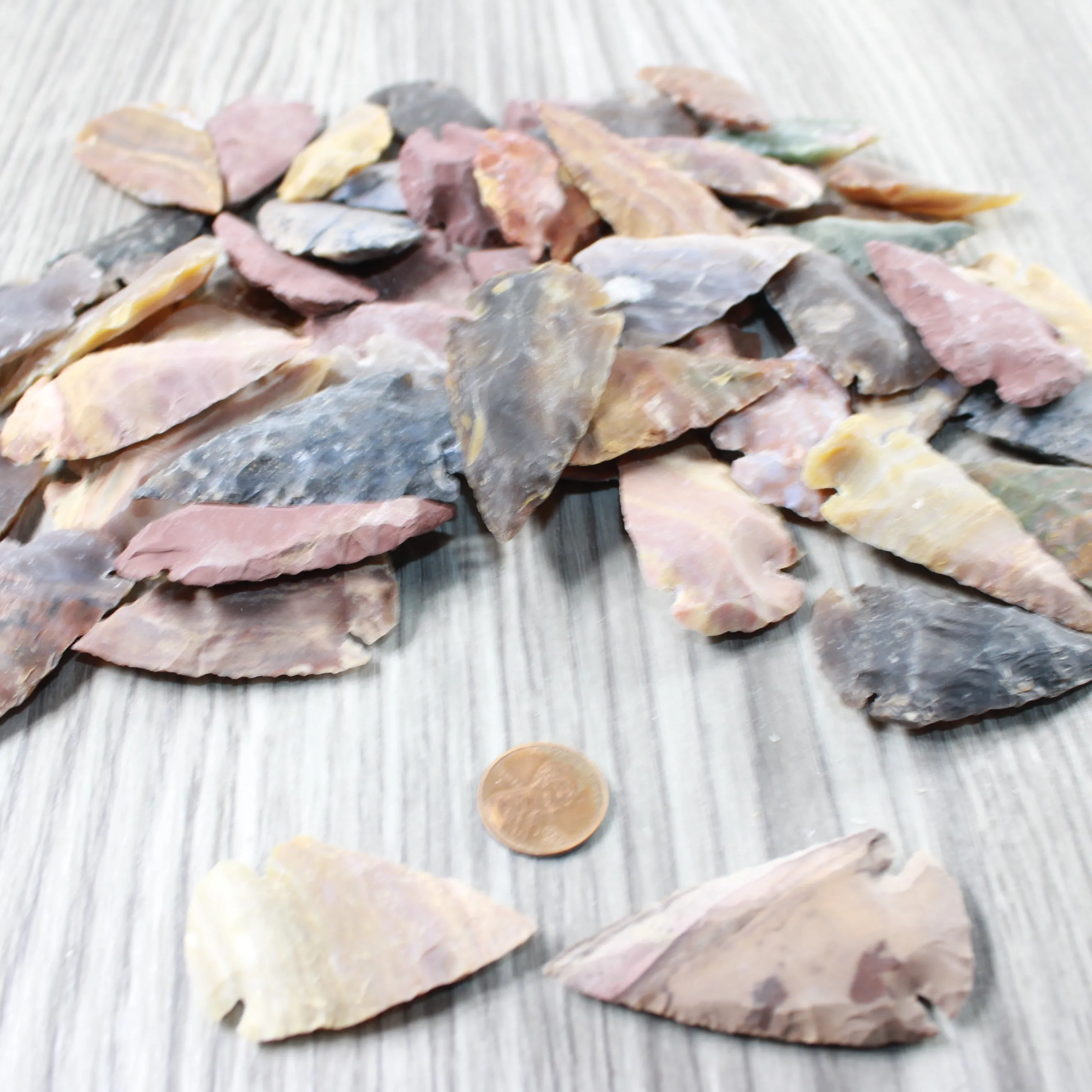 50 Large Stone Ornamental Arrowheads  #9651  Arrowhead