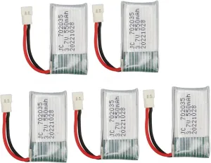 5Pcs 3.7V 550mAh RC UAV Battery, Remote Control Drone UAV Battery, Li Battery Accessories for Hubsan X4 H107 H107L H107D MJXRC F47 DFD F180 RC Drone