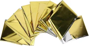 5PCS 5PCS Emergency Thermal Blanket, Outdoor Waterproof Emergency Survival Heat Reserve Reflective Blanket for Camping Hiking Rescue First Aid Supplies (Gold)