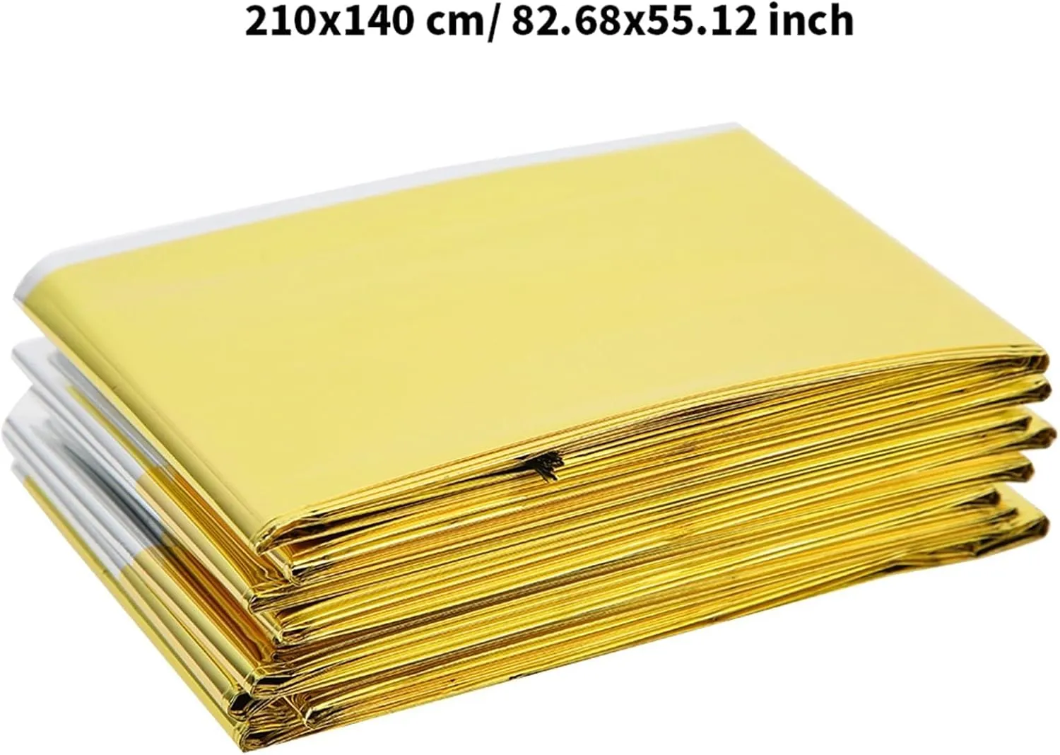 5PCS 5PCS Emergency Thermal Blanket, Outdoor Waterproof Emergency Survival Heat Reserve Reflective Blanket for Camping Hiking Rescue First Aid Supplies (Gold)