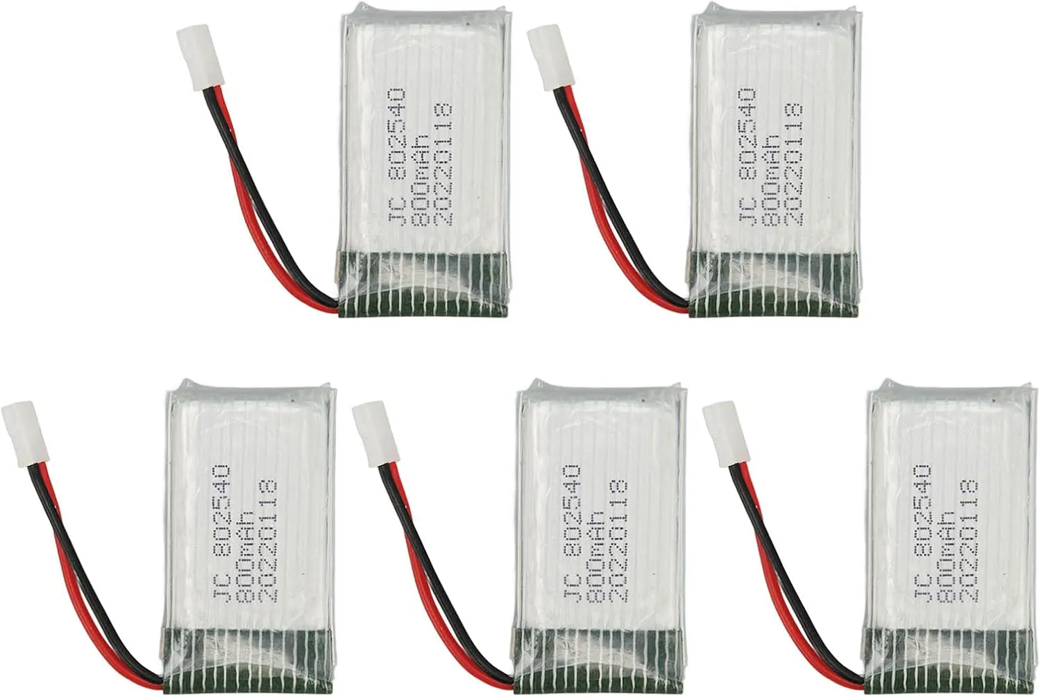 5PCS 802540 Lithium Battery, 800mAh RC Drone Battery, UAV Backup Battery Accessories for SYMA X5C X5C 1 X5