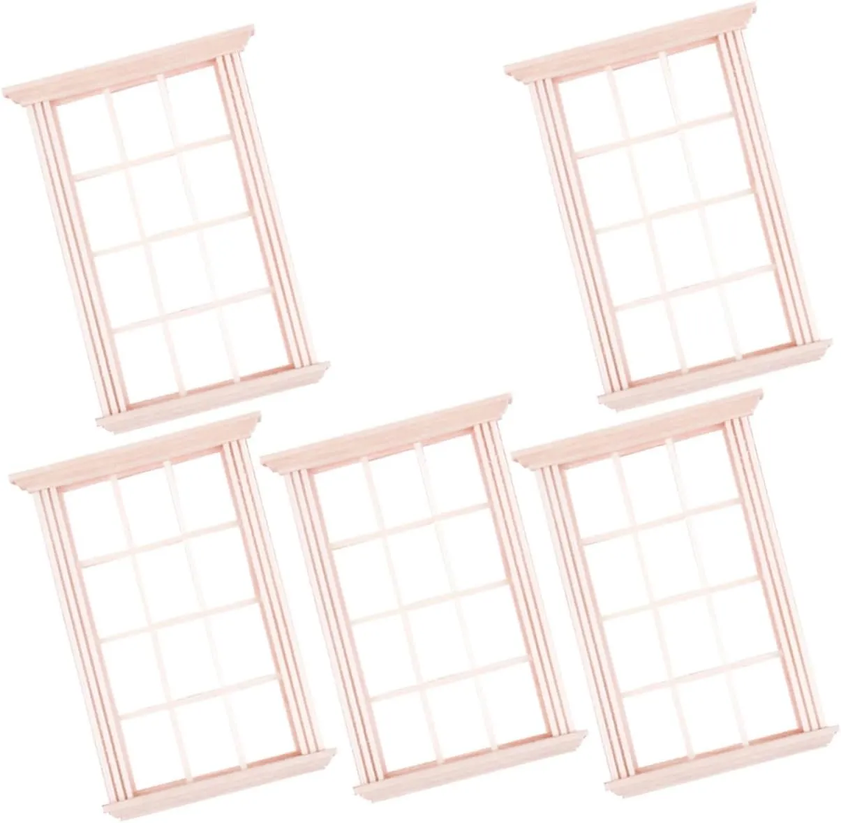 5pcs Miniature Window Frames Fairy Windows for Dollhouse Decoration Safe Accessories for Mini House Layouts for Craft Displays and Scenic Decor