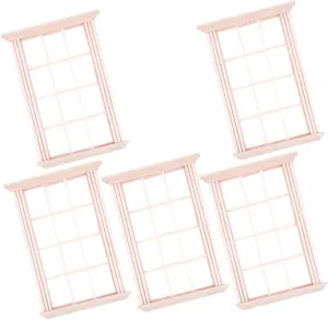 5pcs Miniature Window Frames Fairy Windows for Dollhouse Decoration Safe Accessories for Mini House Layouts for Craft Displays and Scenic Decor