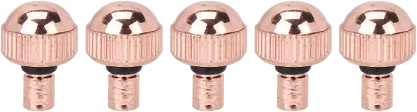 5pcs Professional Rose Gold Steel Watch Crown Parts, Lightweight Watchmaker Repair Tool Kit, Easy to Install, Sturdy for Long Term Use, Suitable for Different Watch Repairs (3mm Long Hole)