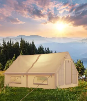 6-8 Person Inflatable Camping Tent, Large Inflatable Tent House with Air Pump, Quick Assembly Luxury Camping Tent, Waterproof Oxford Fabric Suitable for All Seasons.