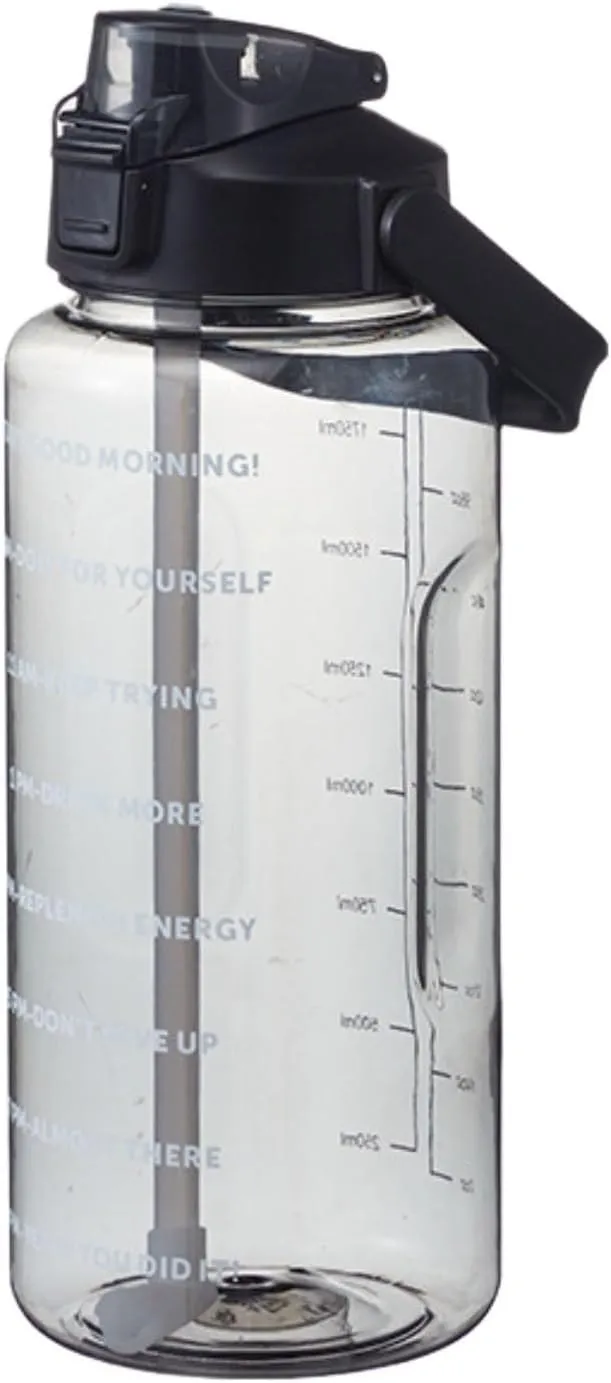 64 Ozwater Bottle with Time Markers and Handle for All Day Hydration,Leak Proof BPA Free Plastic Water Bottles with Straw,Large Water Jug,Large Water Bottle for Workout Outdoor Sports Gym Fitness