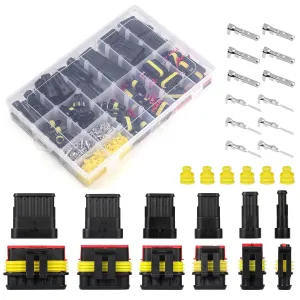708Pcs Waterproof Automotive Electrical Connector Terminals Wire Connector Plug Kit 1/2/3/4/5/6 Pin (43Sets)