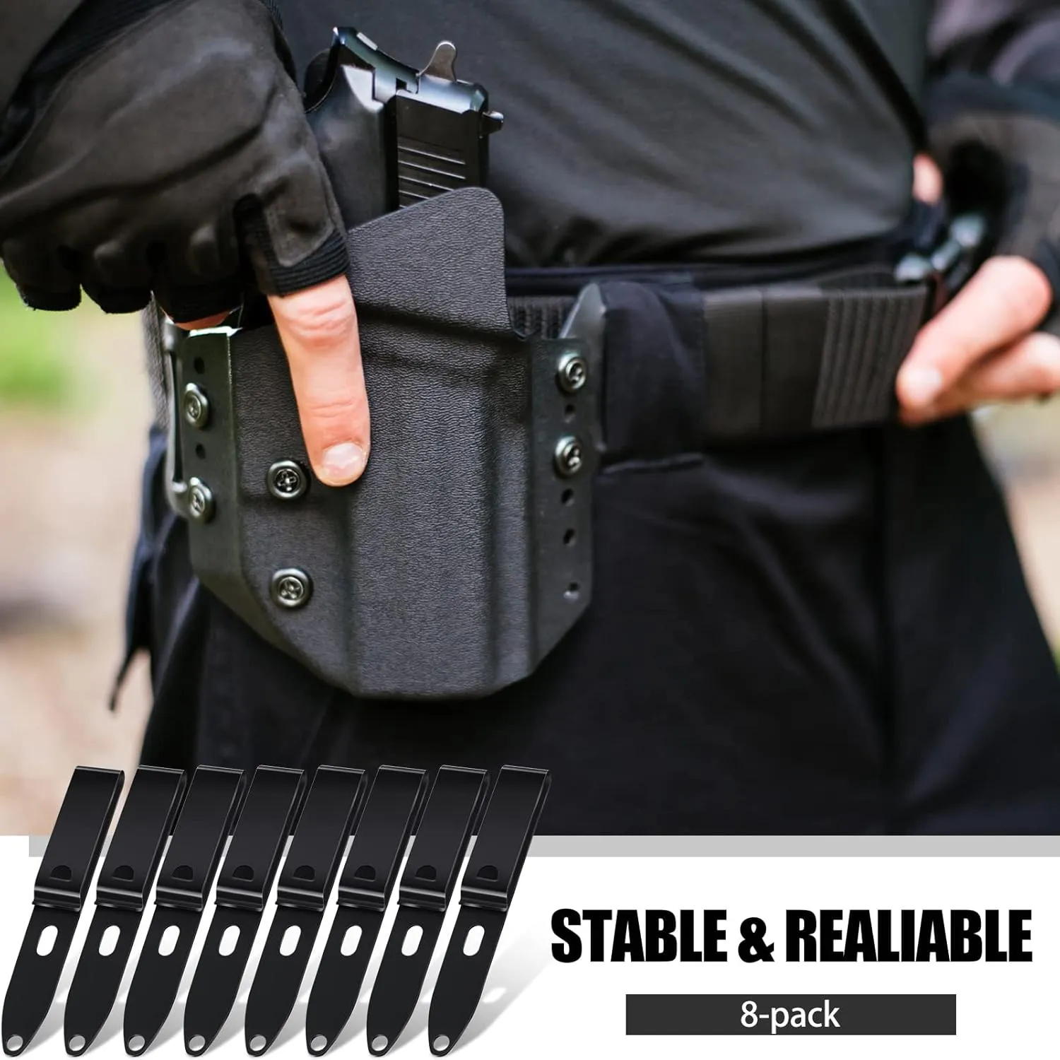 8 Pcs Holster Belt Clips Knife Belt Clip Kydex Holster Hardware Adjustable Molle Adapter with Screws for Outdoor