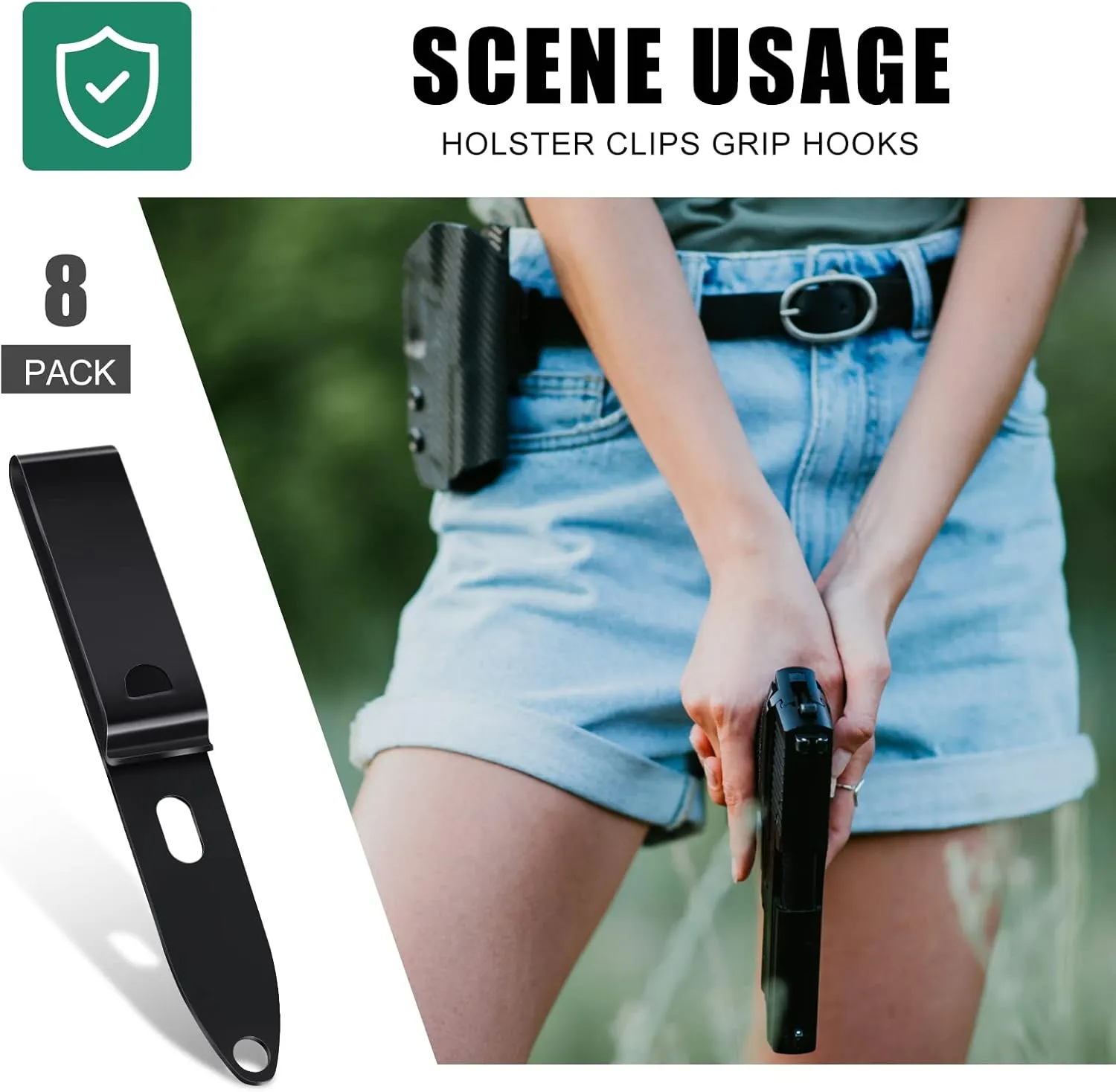 8 Pcs Holster Belt Clips Knife Belt Clip Kydex Holster Hardware Adjustable Molle Adapter with Screws for Outdoor