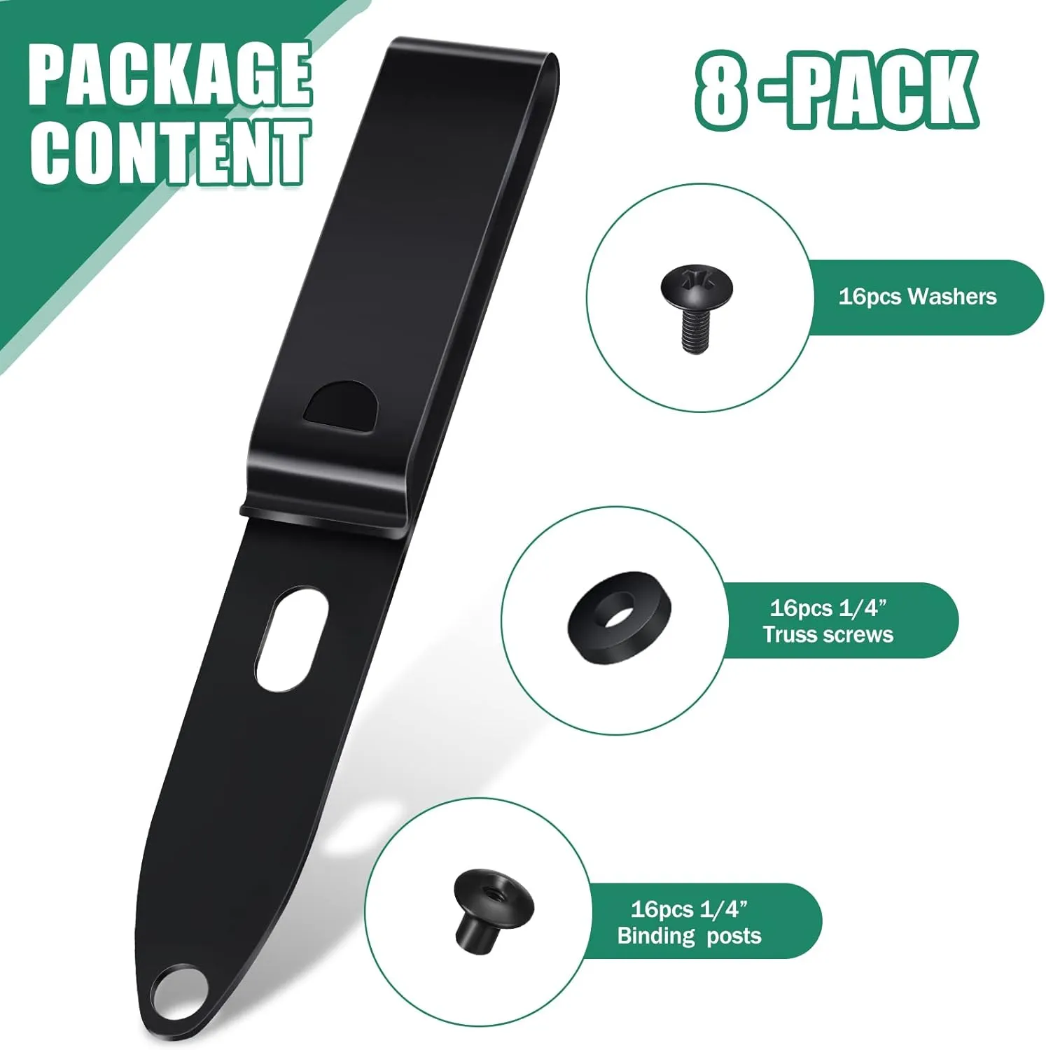 8 Pcs Holster Belt Clips Knife Belt Clip Kydex Holster Hardware Adjustable Molle Adapter with Screws for Outdoor