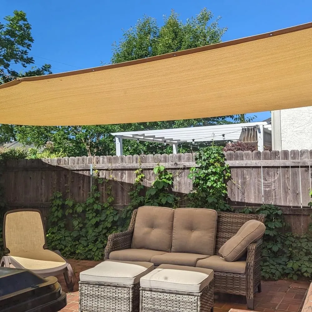 90% Shade Cloth for Patio, 10X15 FT Pergola Shade Cover, Breathable Sun Shade Fabric for Beach, Deck, Porch, Gazebo, Carport, Outdoor Sunshade Screen for Garden, Balcony, Pool.