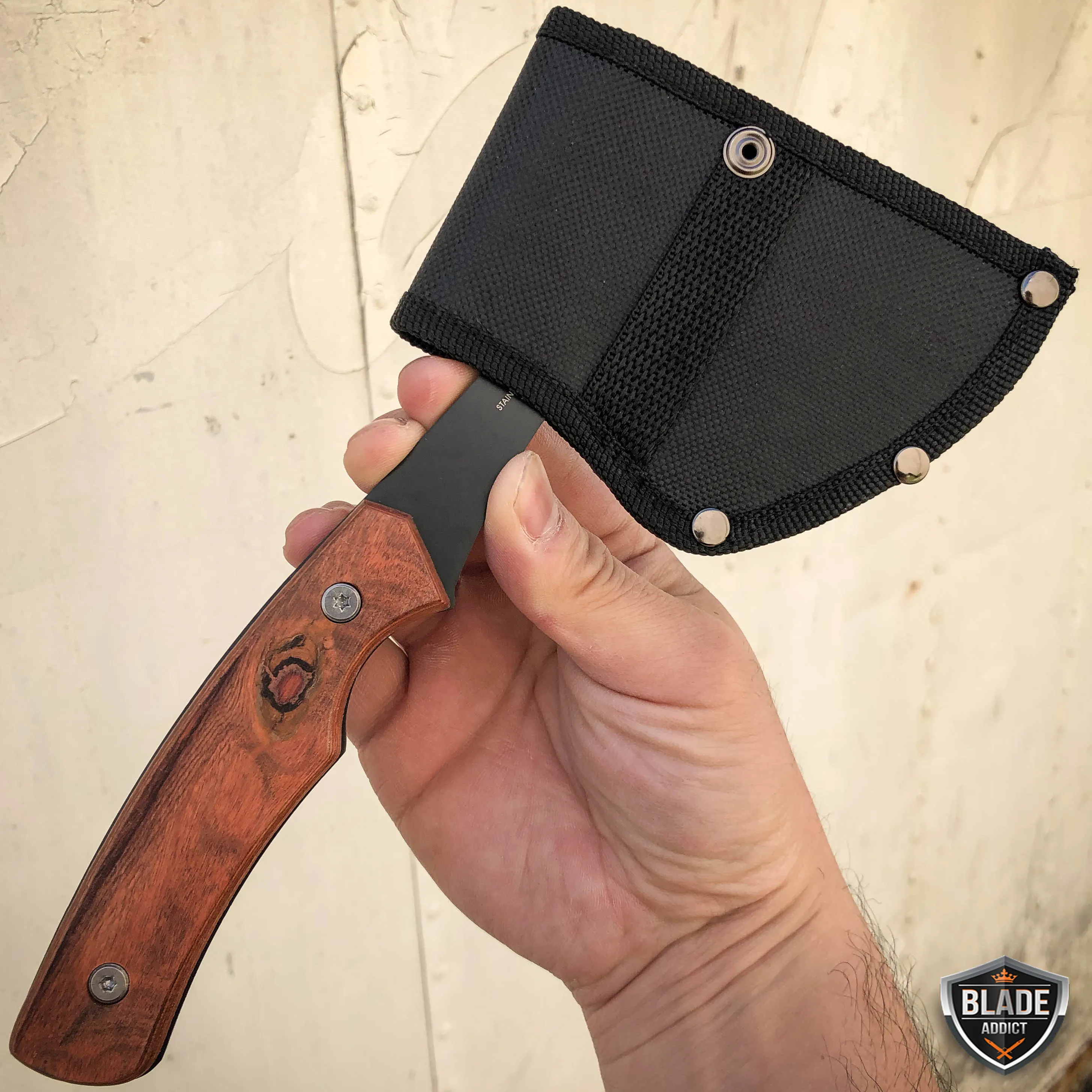9" Tactical Tomahawk FIXED BLADE Throwing Axe Hatchet Camping Survival Knife