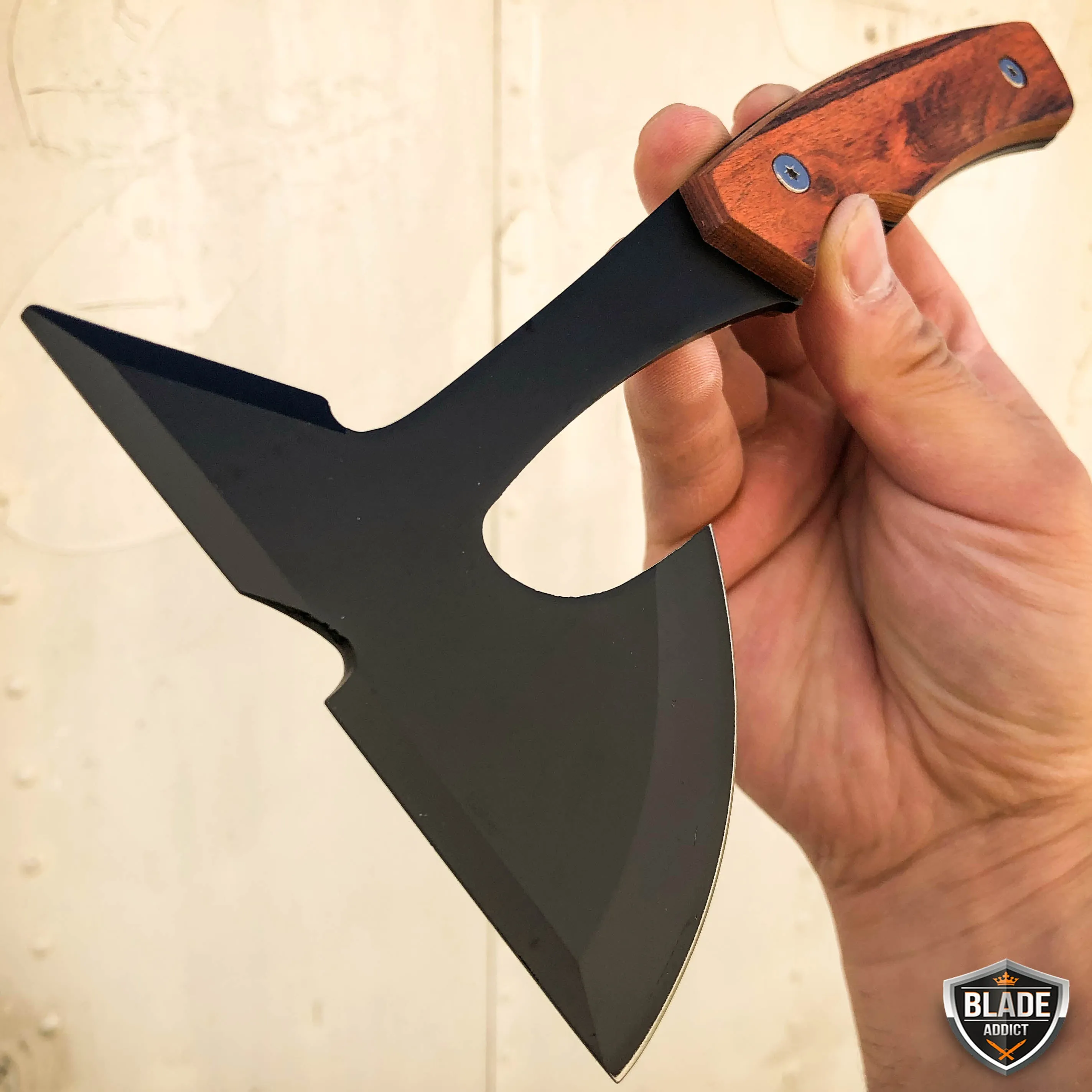 9" Tactical Tomahawk FIXED BLADE Throwing Axe Hatchet Camping Survival Knife