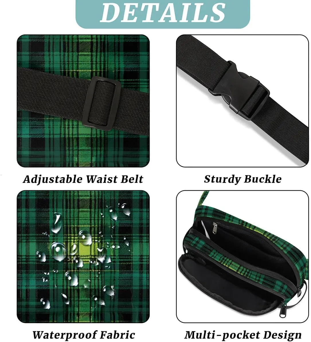 Abstraction Texture-Print Fanny Packs for Women Men Waterproof Waist Bag with Adjustable Strap Belt Bag for Travel Running Hiking