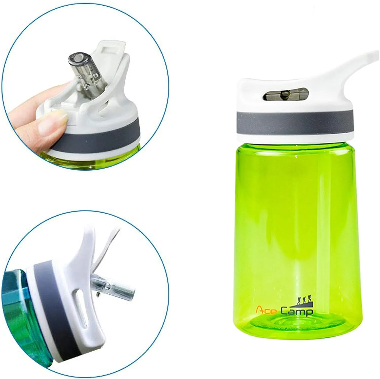 AceCamp TRITAN Portable Water Bottle for Kids, Toddlers, Adults, Odor & BPA-Free Leakproof Plastic Water Bottle, Hiking, Camping, School, Outdoors (12oz/20oz/27oz)