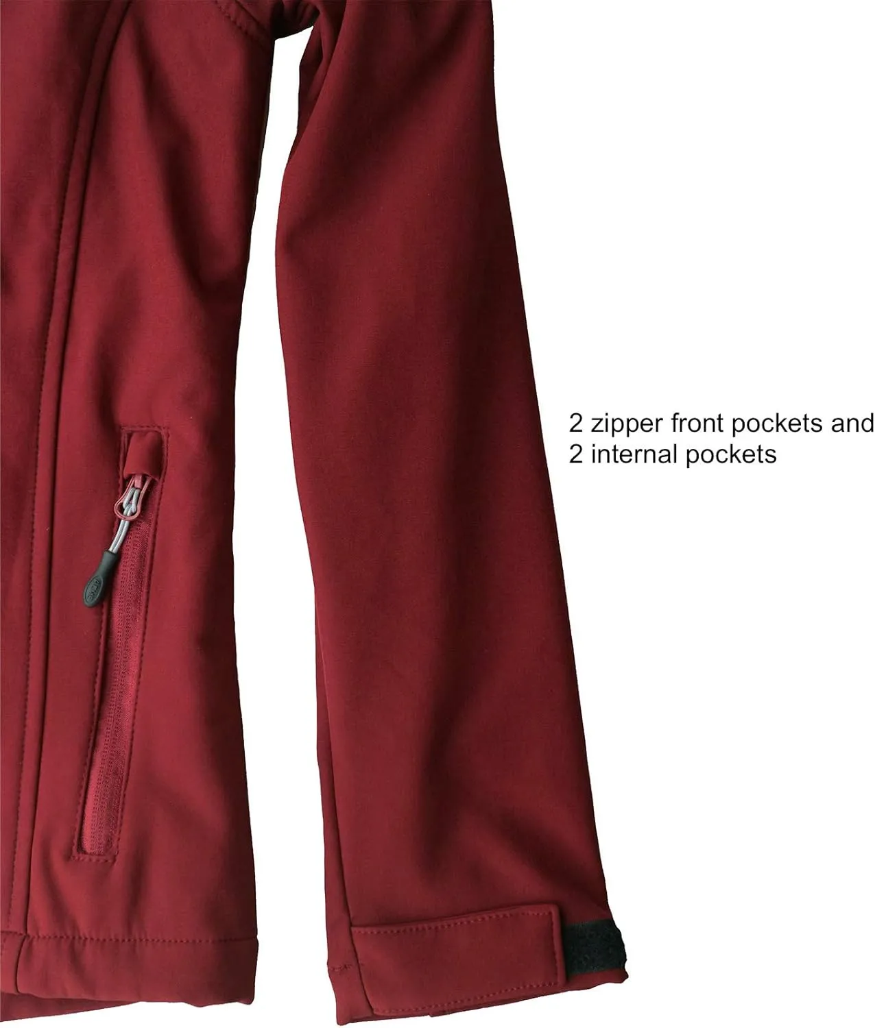Acme Projects Women's Fleece Lined Softshell Jacket with Detachable Hood, Waterproof, Breathable, 8000mm/5000gm, YKK Zipper