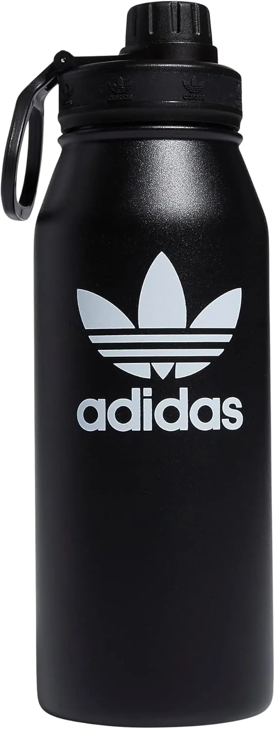 adidas Originals 1 Liter (32 oz) Metal Water Bottle, Hot/Cold Double-Walled Insulated 18/8 Stainless Steel
