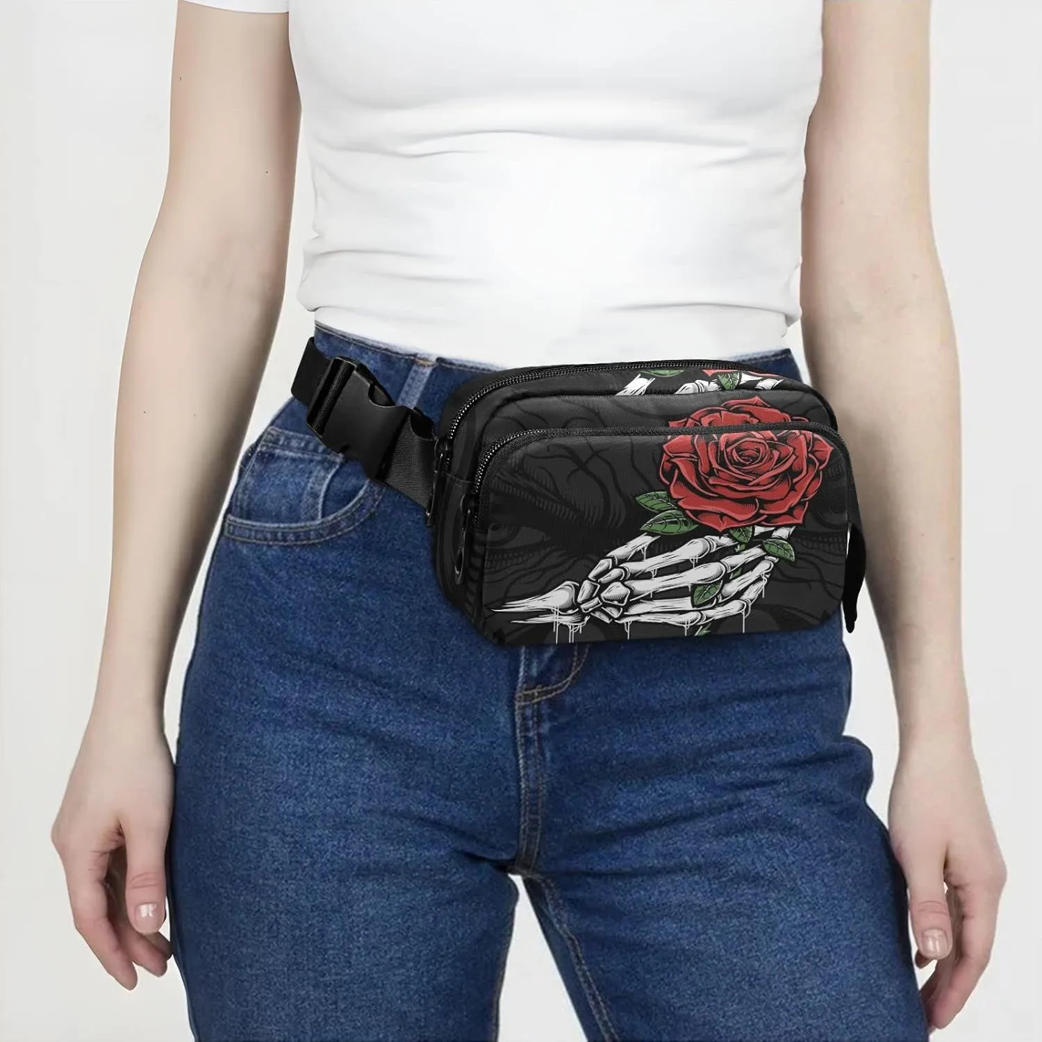 Adjustable Belt Running Bag, Fanny Pack Waist Runners Bag Tote for Women Men Sports Hiking Fitness Exercise Gym Pouch