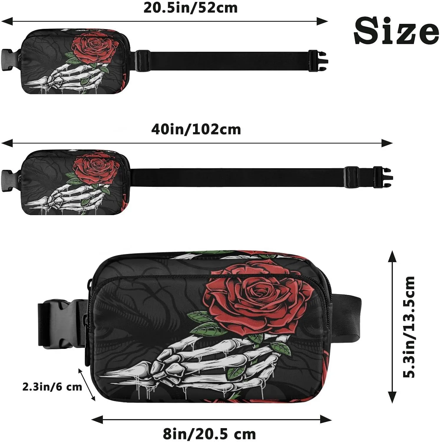 Adjustable Belt Running Bag, Fanny Pack Waist Runners Bag Tote for Women Men Sports Hiking Fitness Exercise Gym Pouch