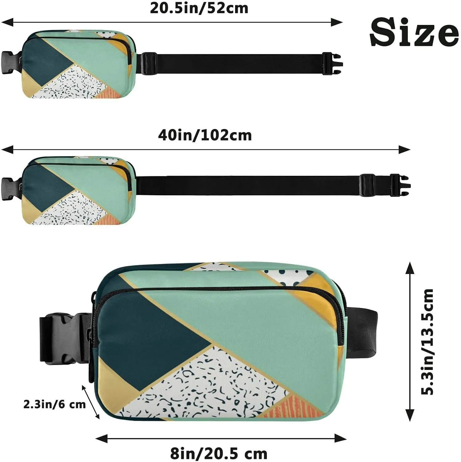 Adjustable Belt Running Bag, Fanny Pack Waist Runners Bag Tote for Women Men Sports Hiking Fitness Exercise Gym Pouch
