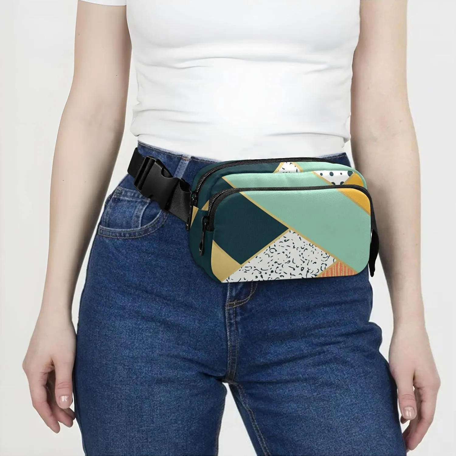 Adjustable Belt Running Bag, Fanny Pack Waist Runners Bag Tote for Women Men Sports Hiking Fitness Exercise Gym Pouch