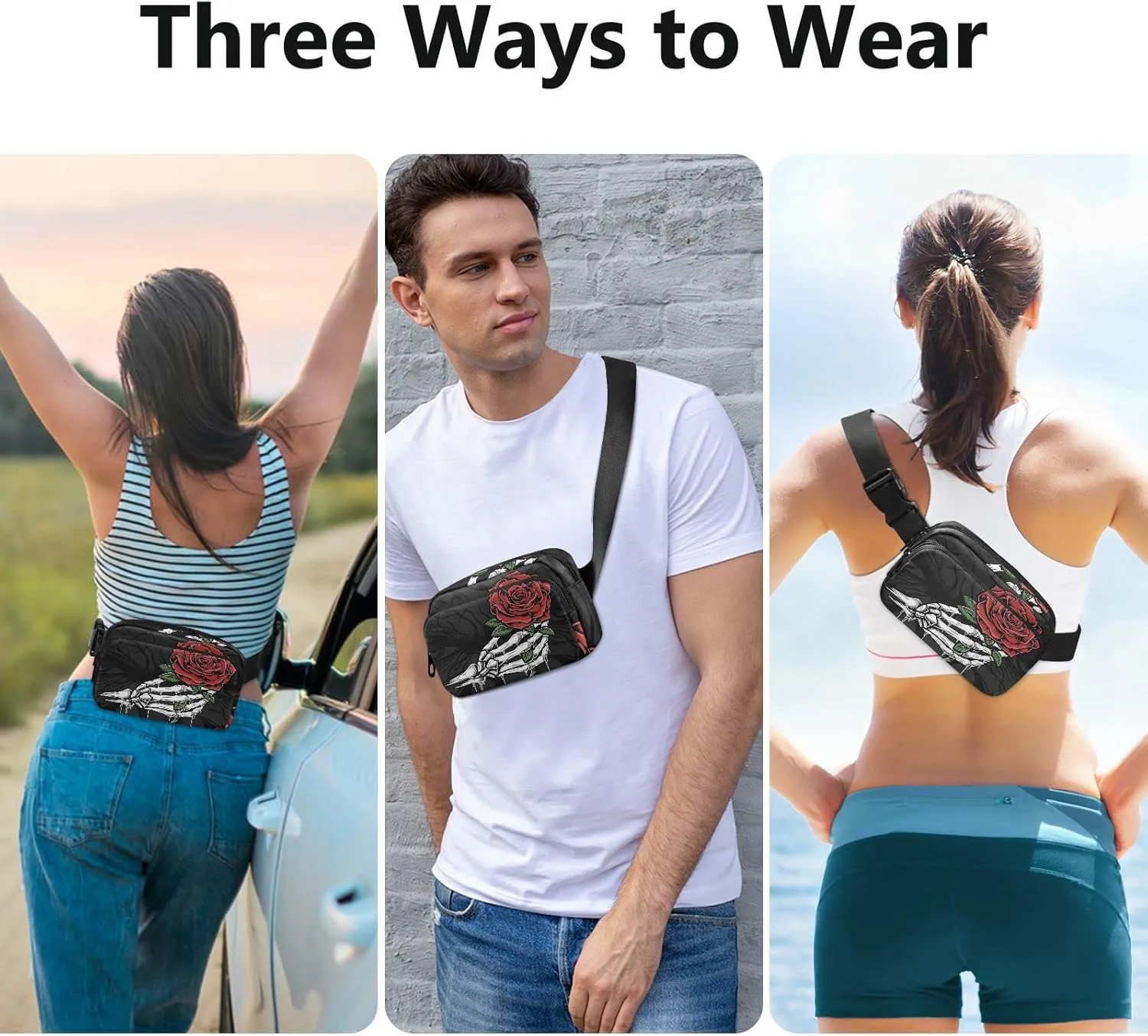 Adjustable Belt Running Bag, Fanny Pack Waist Runners Bag Tote for Women Men Sports Hiking Fitness Exercise Gym Pouch