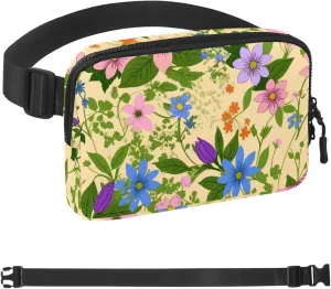 Aesthetic Art Flower-698 Belt Bag for Men and Women Fanny Pack,Belt Bag with Adjustable Strap,Fashion Crossbody Everywhere Belt Bag for Travel Outdoors Running Hiking
