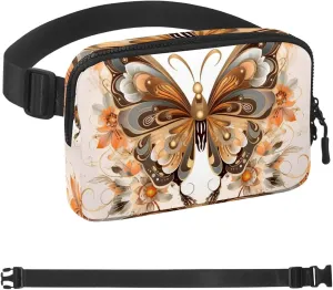 Aesthetic Flower Butterfly-1522 Crossbody Fanny Pack for Men&Women,Belt Bag for Travel Casual Walking Running Hiking Cycling