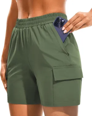 AFITNE Women's 5"/ 7" Hiking Cargo Shorts Quick Dry Lightweight Summer Athletic Running Shorts with Pockets UPF 50 