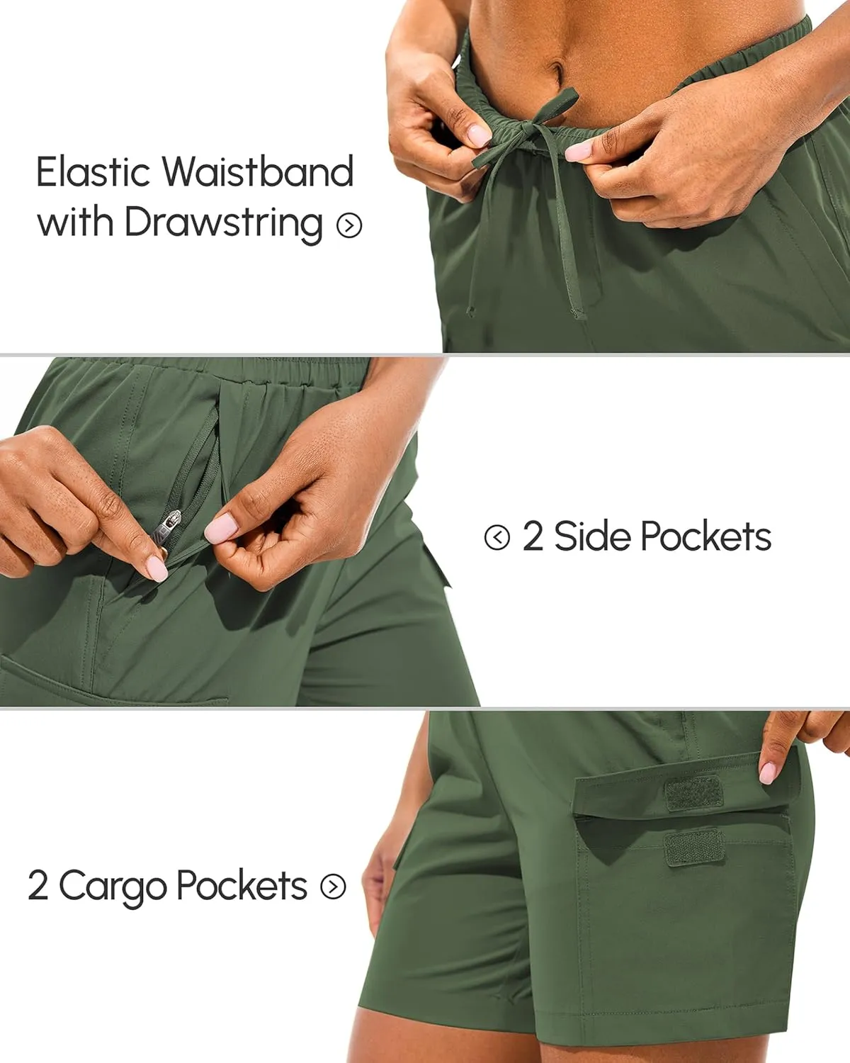 AFITNE Women's 5"/ 7" Hiking Cargo Shorts Quick Dry Lightweight Summer Athletic Running Shorts with Pockets UPF 50 