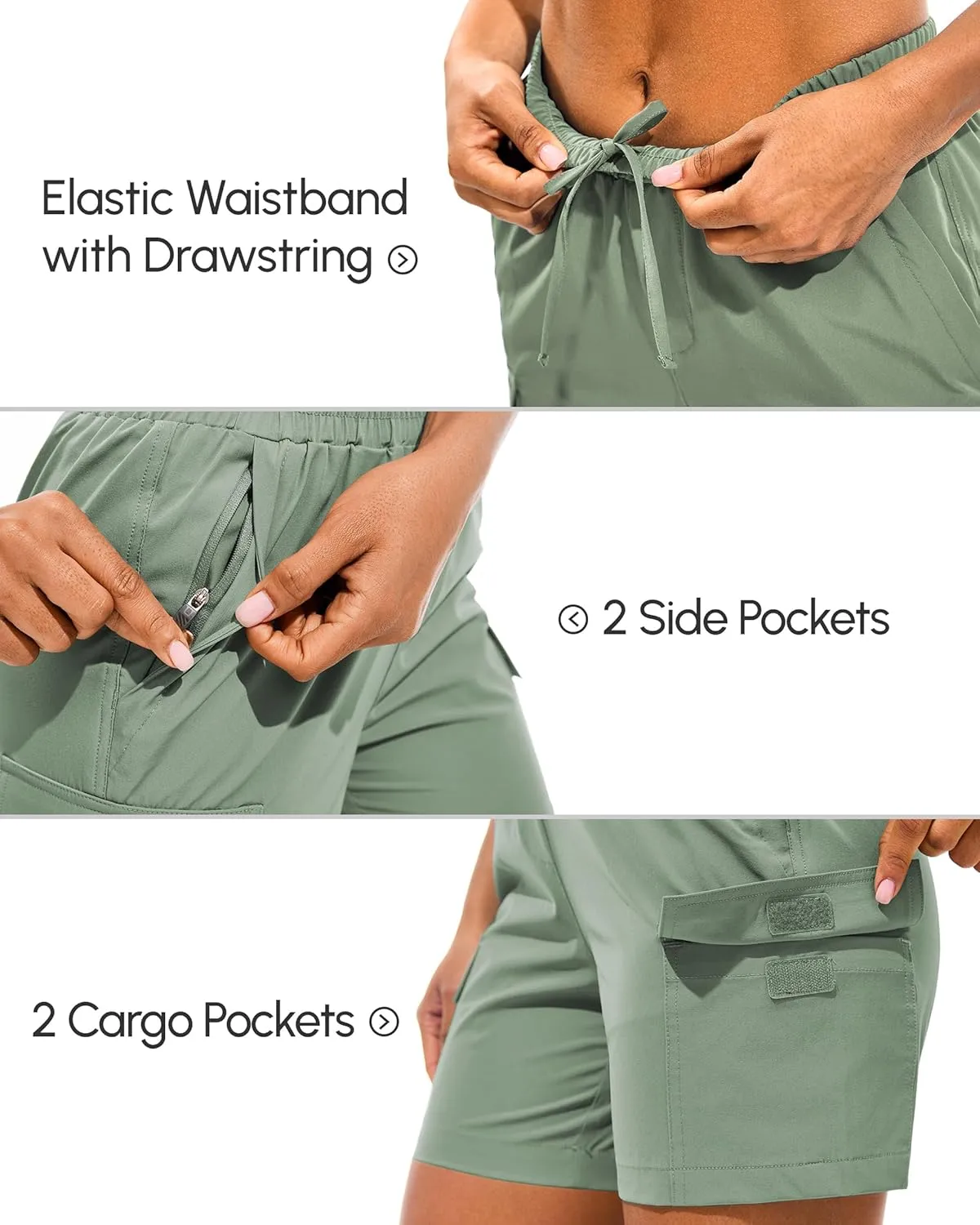 AFITNE Women's 5"/ 7" Hiking Cargo Shorts Quick Dry Lightweight Summer Athletic Running Shorts with Pockets UPF 50 