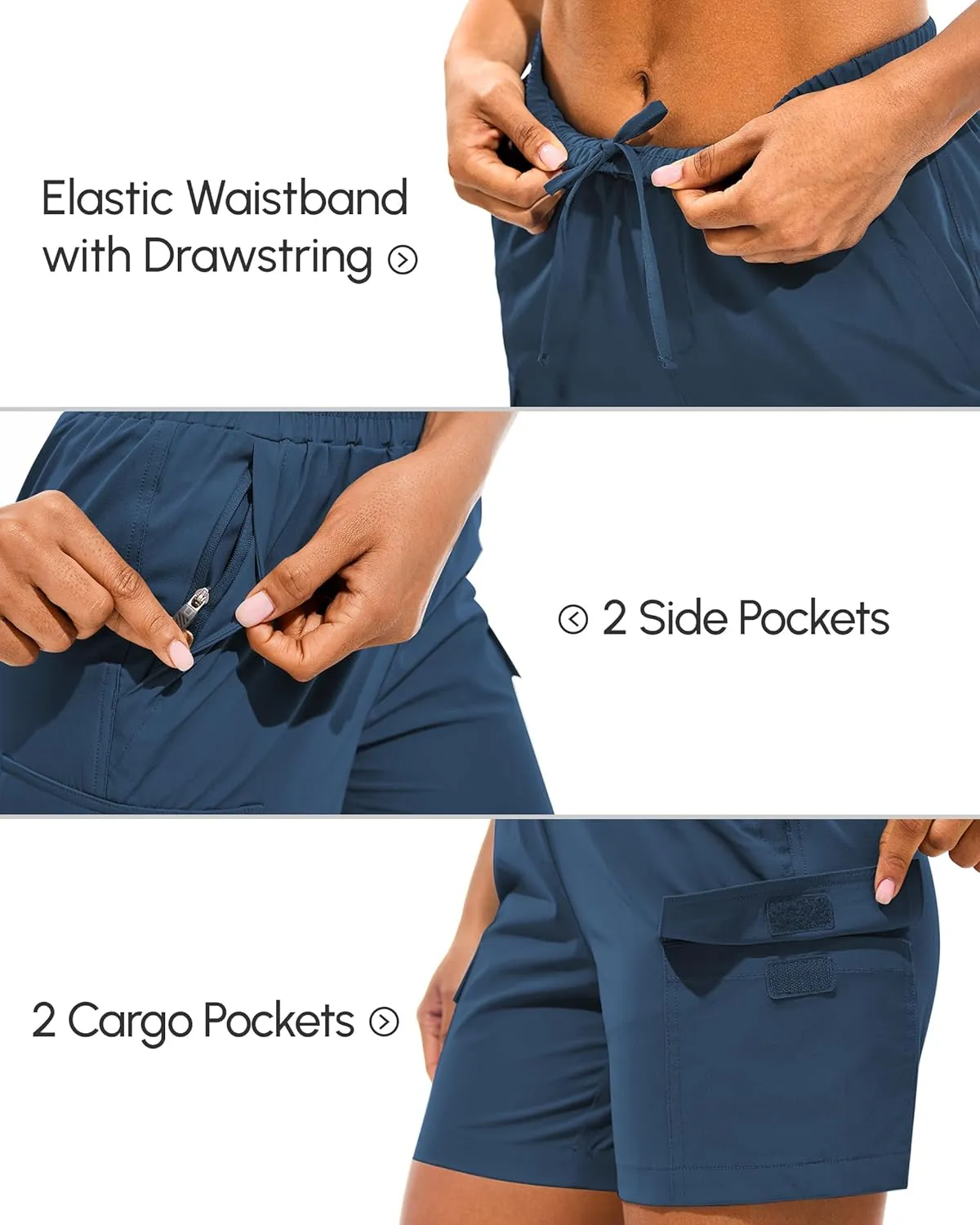 AFITNE Women's 5"/ 7" Hiking Cargo Shorts Quick Dry Lightweight Summer Athletic Running Shorts with Pockets UPF 50 
