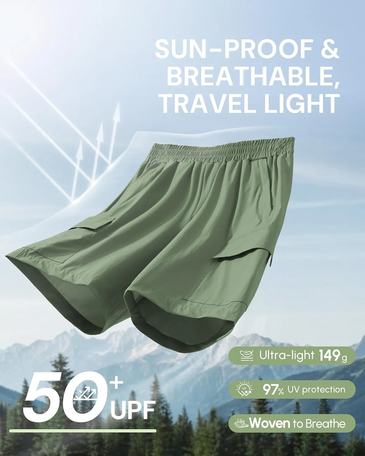 AFITNE Women's 5"/ 7" Hiking Cargo Shorts Quick Dry Lightweight Summer Athletic Running Shorts with Pockets UPF 50 