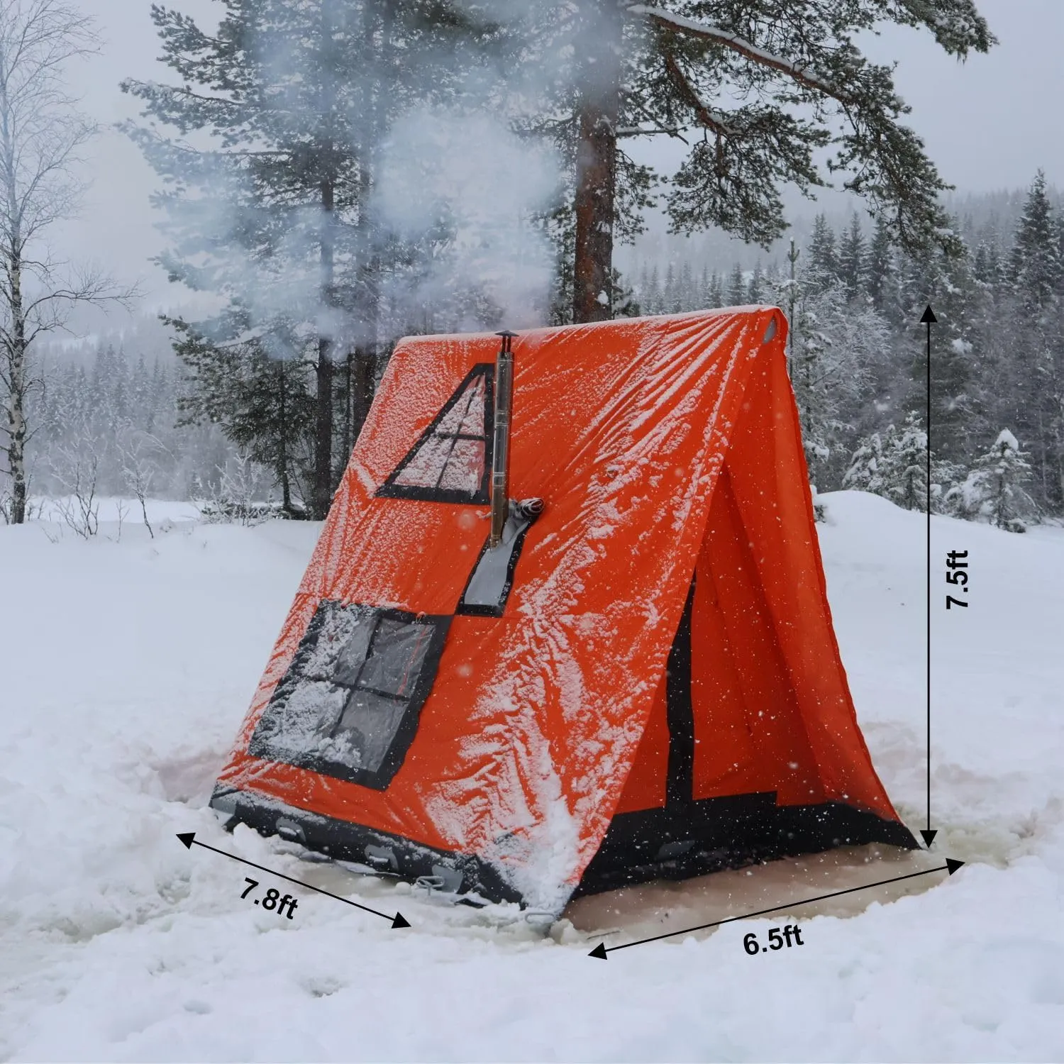 AIR BUSHCRAFT Premium Inflatable Tent for 4 Seasons – Luxurious Waterproof Camping Tent with Panoramic Windows & UV Protection