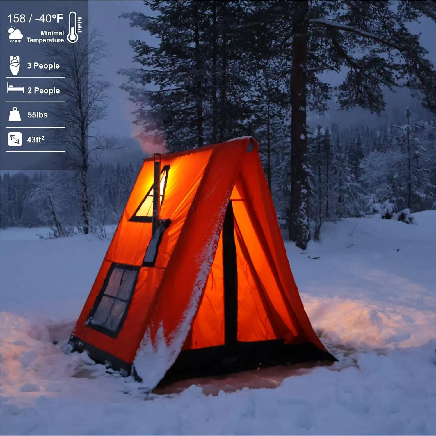 AIR BUSHCRAFT Premium Inflatable Tent for 4 Seasons – Luxurious Waterproof Camping Tent with Panoramic Windows & UV Protection