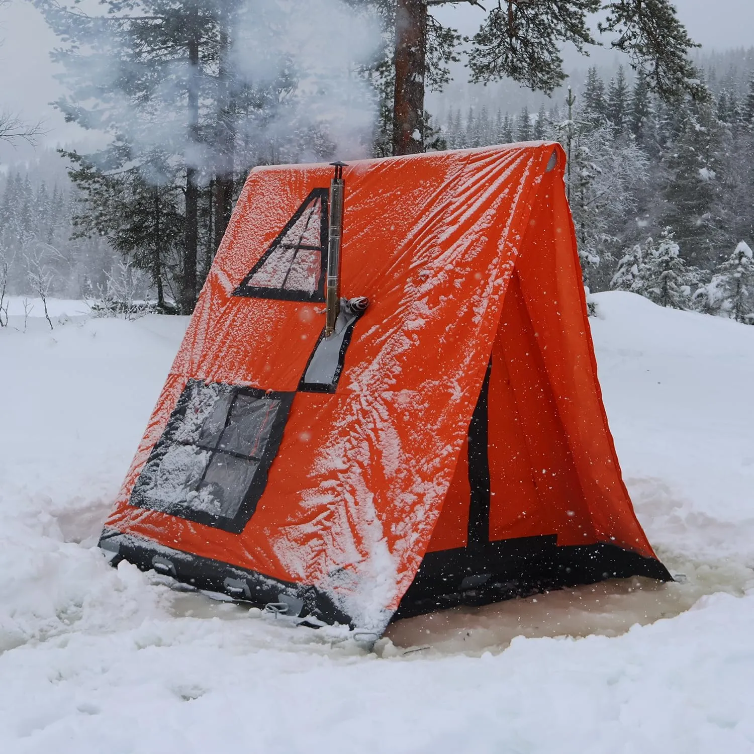 AIR BUSHCRAFT Premium Inflatable Tent for 4 Seasons – Luxurious Waterproof Camping Tent with Panoramic Windows & UV Protection