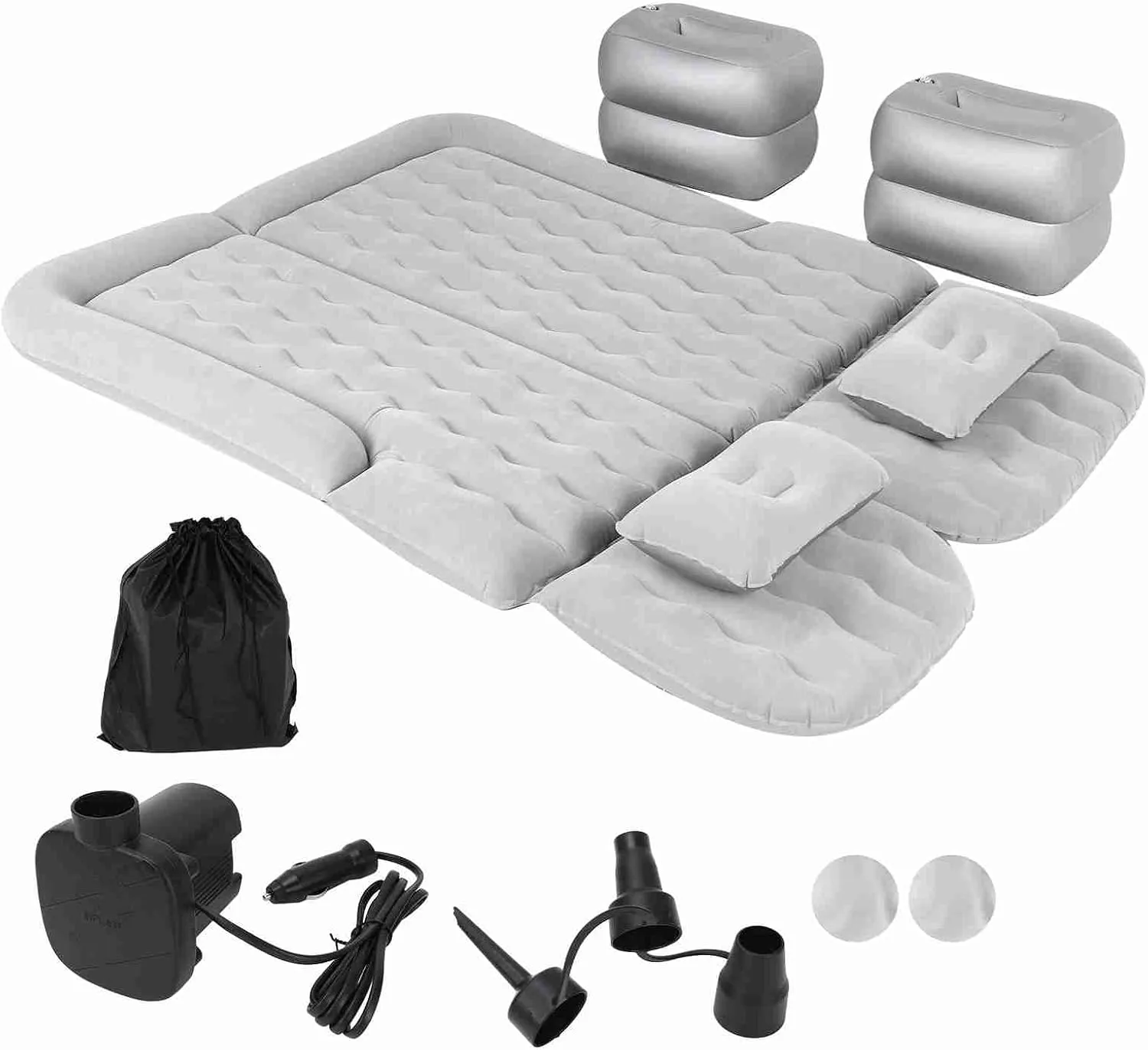 Air Mattress, Car Air Mattress Vehicle Inflatable Thickened Travel Bed Sleeping Pad Camping Accessory, for Back Seat of a Car, Home, Outdoors (Gray)