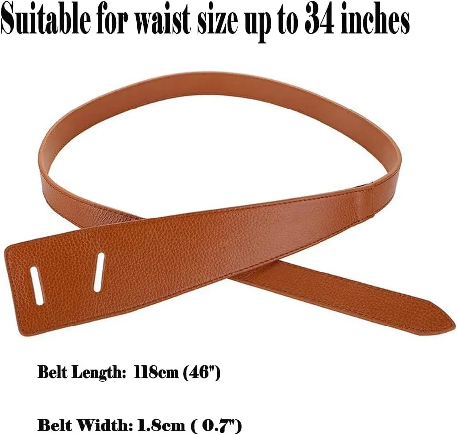ALAIX Women's Leather Belt Dress Belt for Jeans Jumpsuit Coat Fashion Tie a Knot Genuine Leather Waist Belt