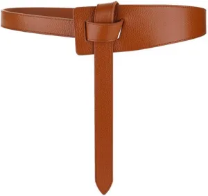 ALAIX Women's Leather Belt Dress Belt for Jeans Jumpsuit Coat Fashion Tie a Knot Genuine Leather Waist Belt