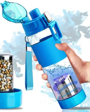 Alkaline Water Bottle 650 ml | pH-Enhancer Water Bottle With Filters, BPA free Alkaline Water Filter Bottle for Sports, Home, Gym