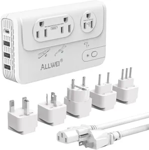 ALLWEI 2000W Travel Voltage Converter 220v to 110v Converter for European Travel Voltage Adapter for Hair Dryer Straightener/Curling Iron, Power Converter Adapter Combo with Type C, E/F, G, I, L