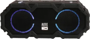 Altec Lansing LifeJacket Jolt - Waterproof Bluetooth Speaker, Durable & Portable Speaker with Qi Wireless Charging and Voice Assistant, Black w/Lights