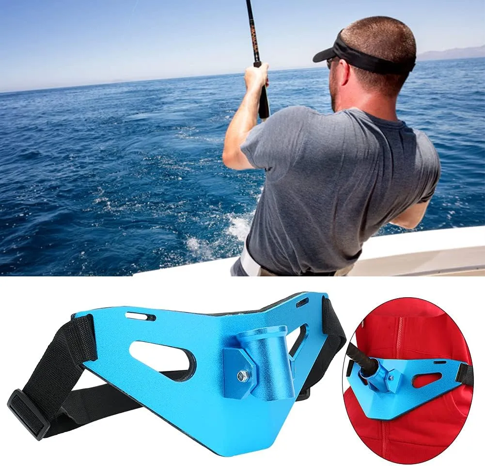Aluminium Alloy Adjustable Fishing Fighting Belt Stand Up Gimbal Padded Fish Rod Holder