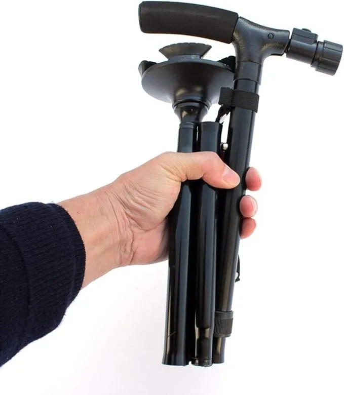 Aluminum Hiking Travel Cane LED Adjustable Lightweight Folding Walking Stick