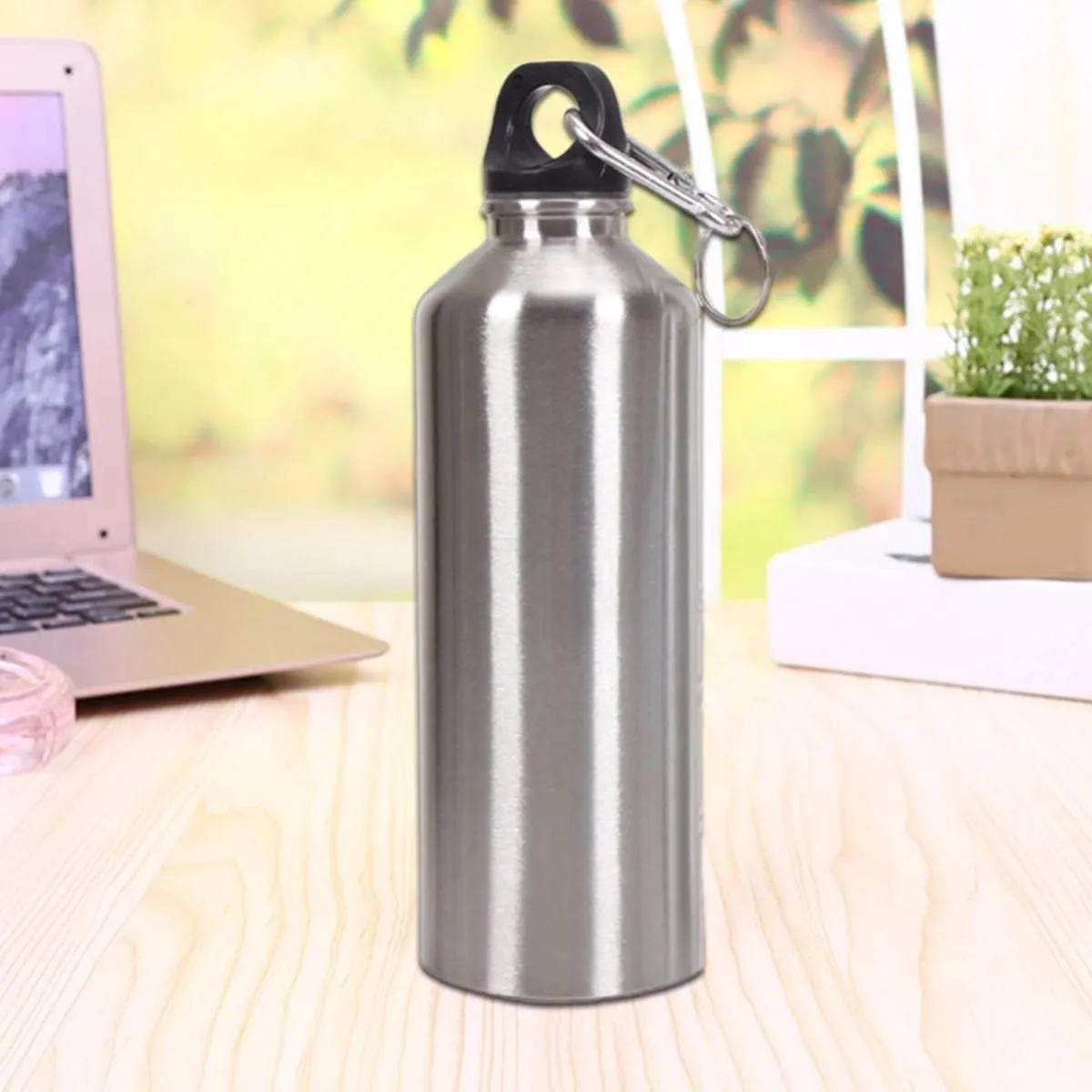 Aluminum Water Bottle - Narrow Mouth Sport Water Bottle with Screw Lid Looped, Vacuum Insulated & BPA Free, Portable Outdoor Water Bottle