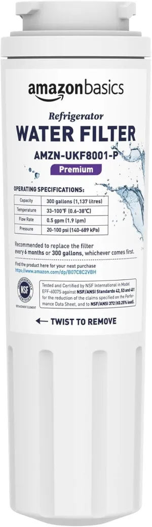 Amazon Basics Replacement Maytag UKF8001 Refrigerator Water Filter Cartridge - Premium Filtration